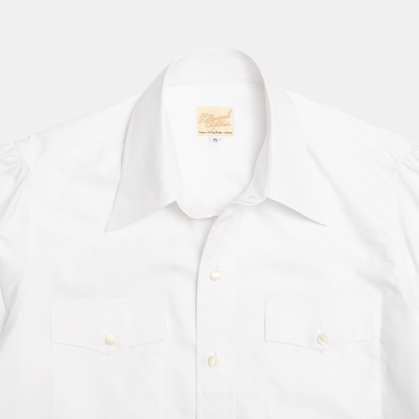 トップス bryceland's Westerner White 38 Hollywood Tailors Made-to-Order Westerner Shirt White – Bryceland's