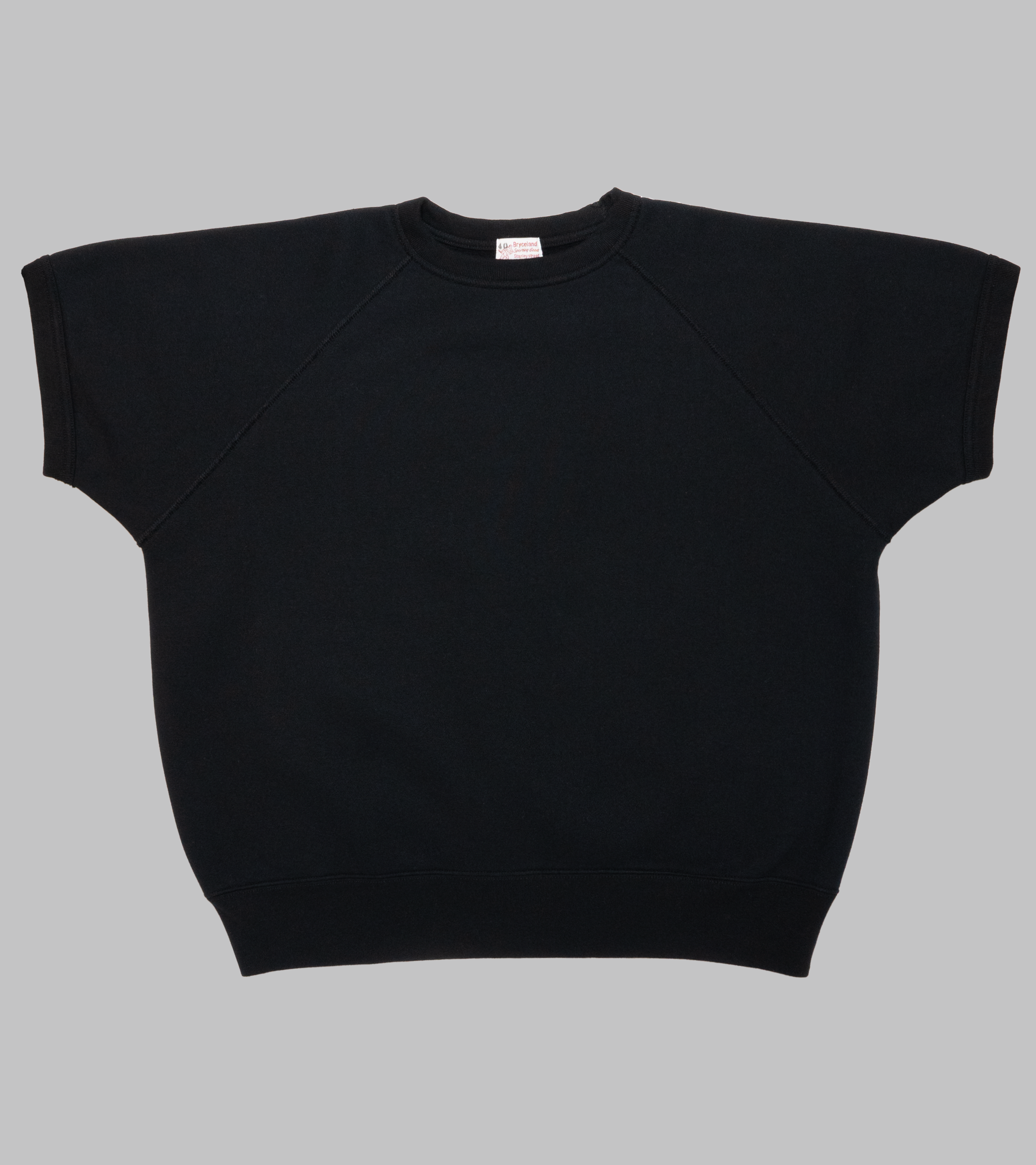 染み込み◎ WAREHOUSE Short Raglan Sweatshirt Blackraglanfront.png?v=1740036553