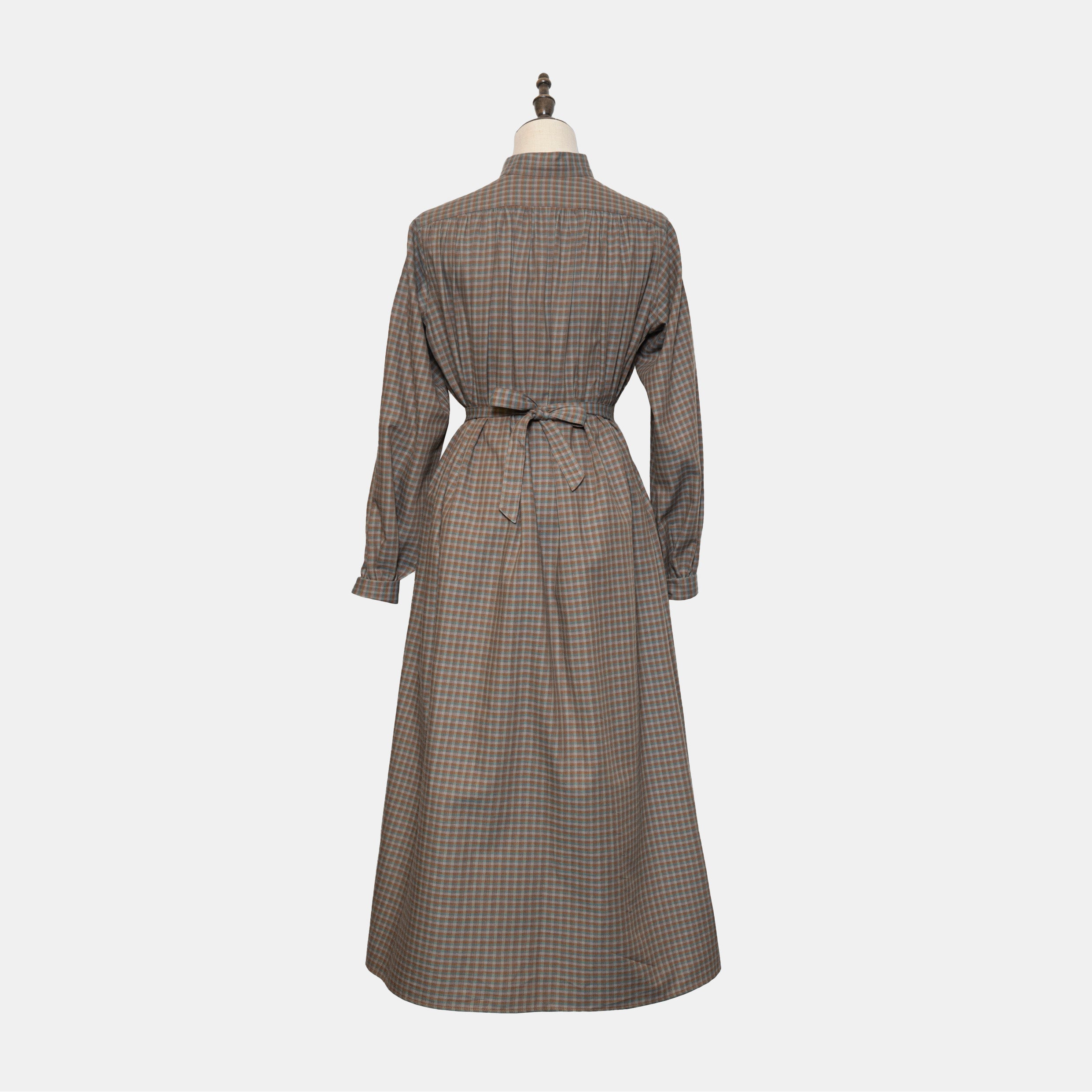 Prairie Dress Viyella Brown/Green Check M