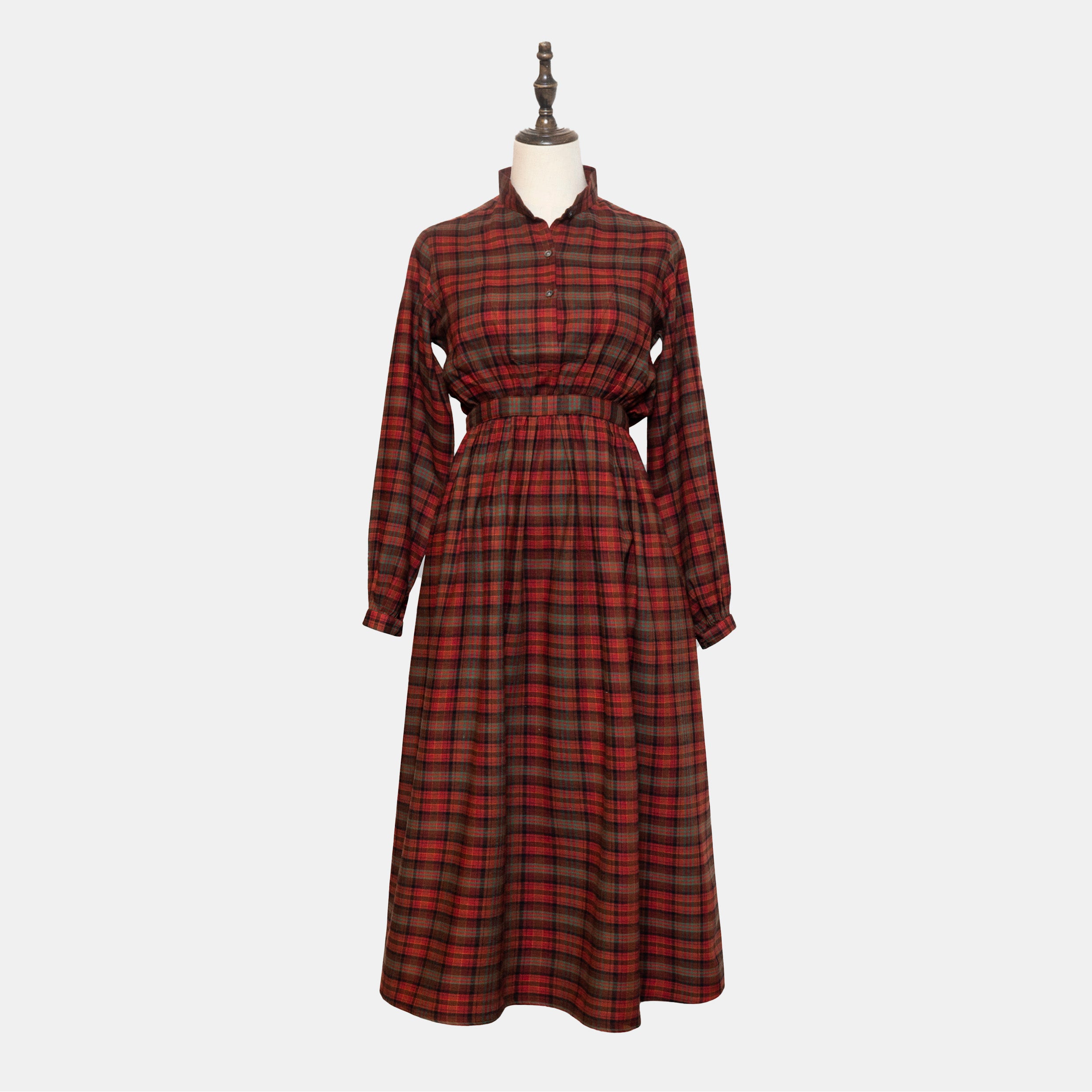 Prairie Dress Rust/Green Plaid L Prairie Dress Rust/Green Plaid L