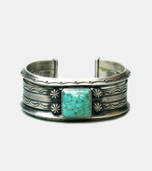  Red Rabbit Square Turquoise Cuff