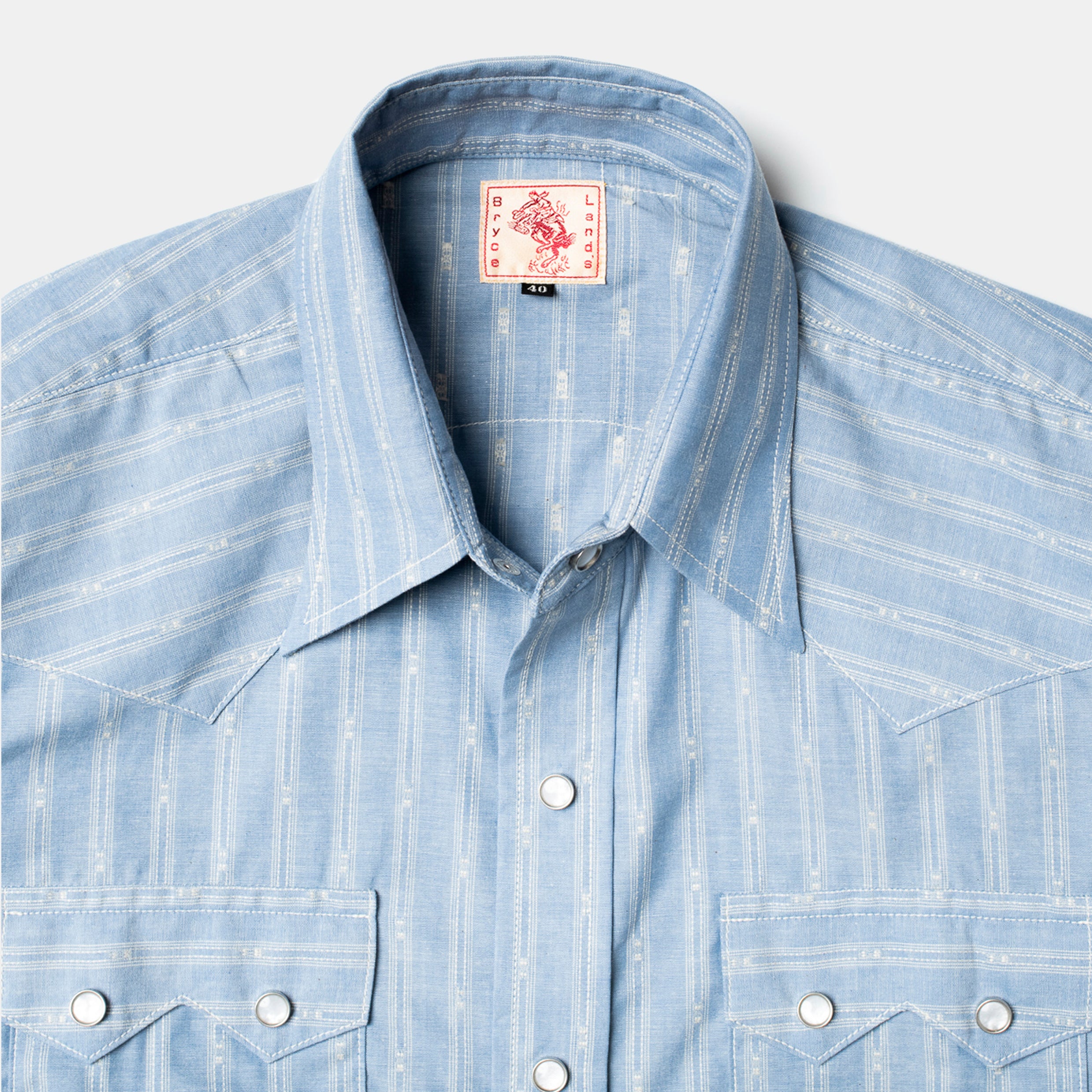Bryceland’s Sawtooth Westerner White 40 Sawtooth Westerner Shirt Denim | Bryceland's & Co.