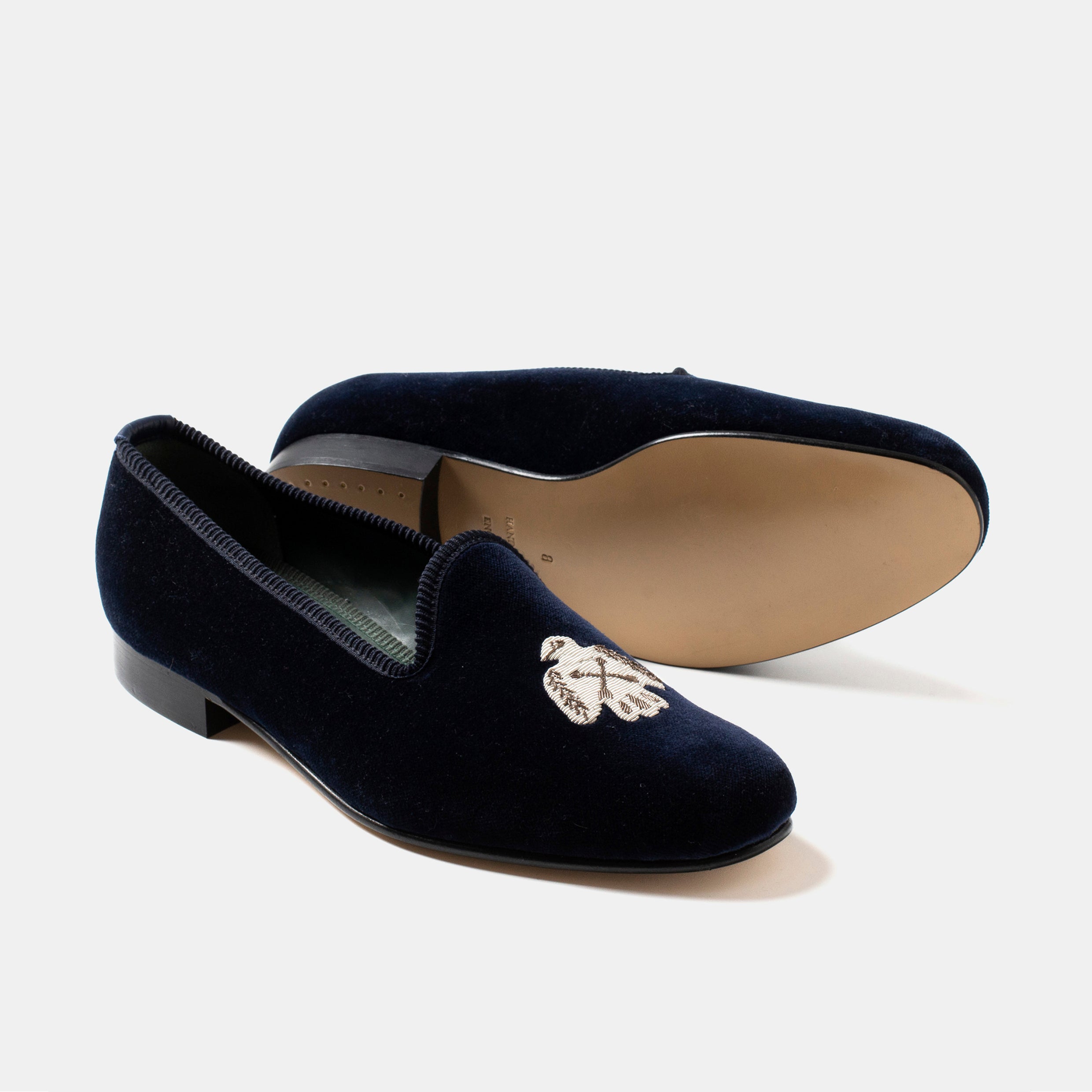 Men’s Hugo Boss Velvet House Slippers Custom bullion embroidery Monogrammed Velvet Slippers for  main image 2