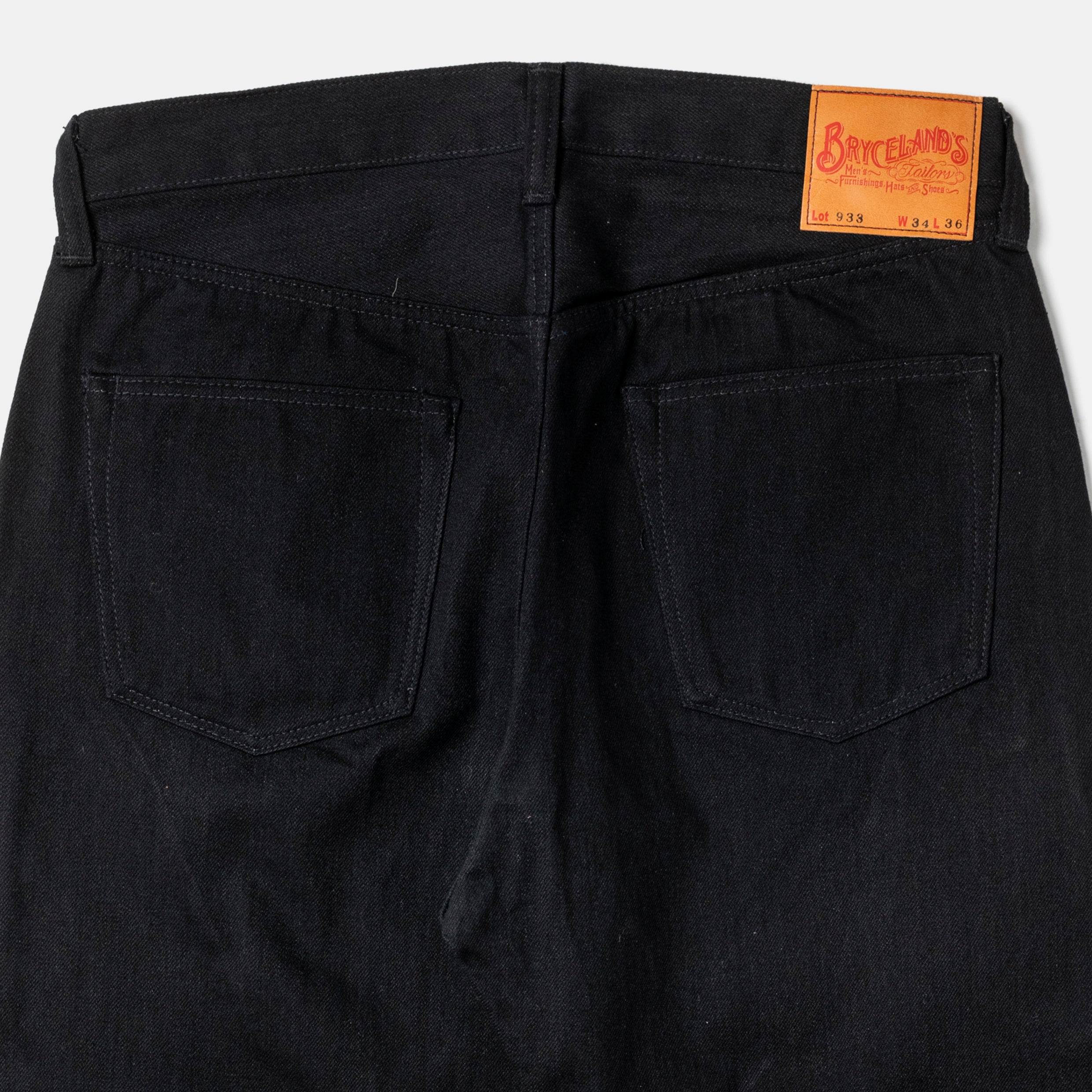 Denim 933 Black Jeans Unsanforized | Bryceland's & Co.