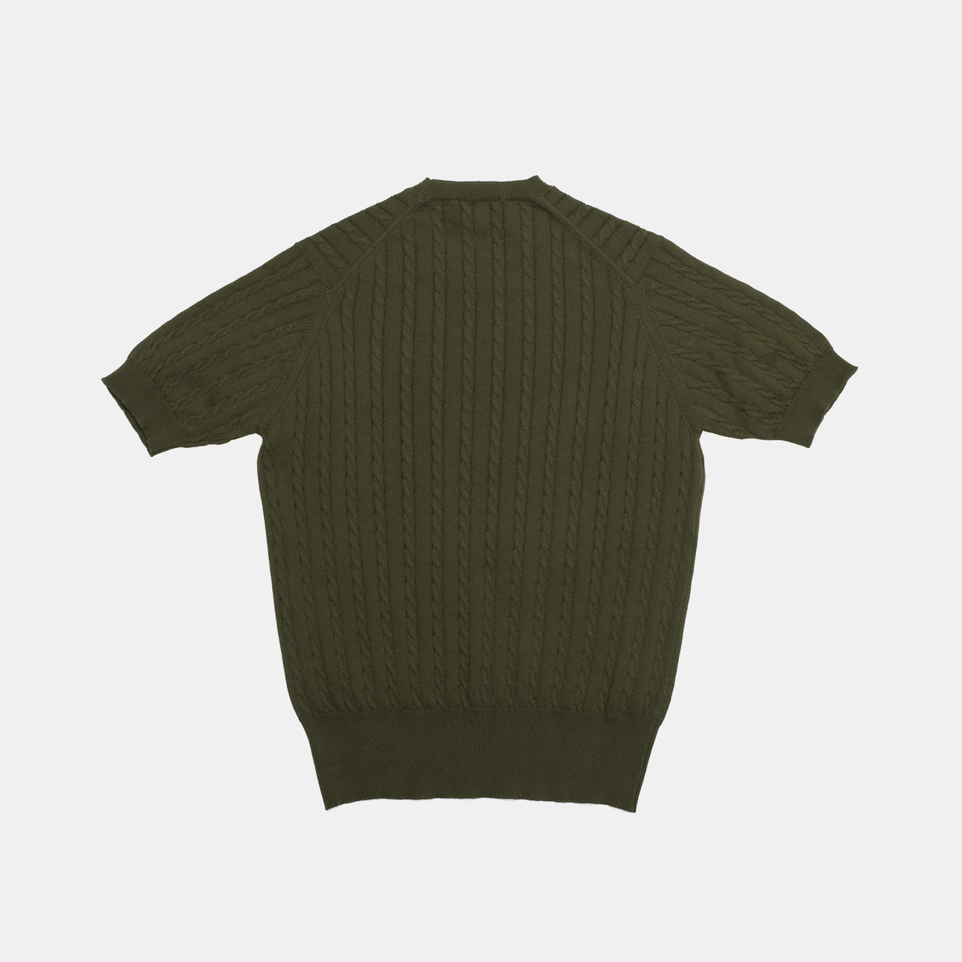 ‘Skipper’ Cable-Knit Tee Olive
