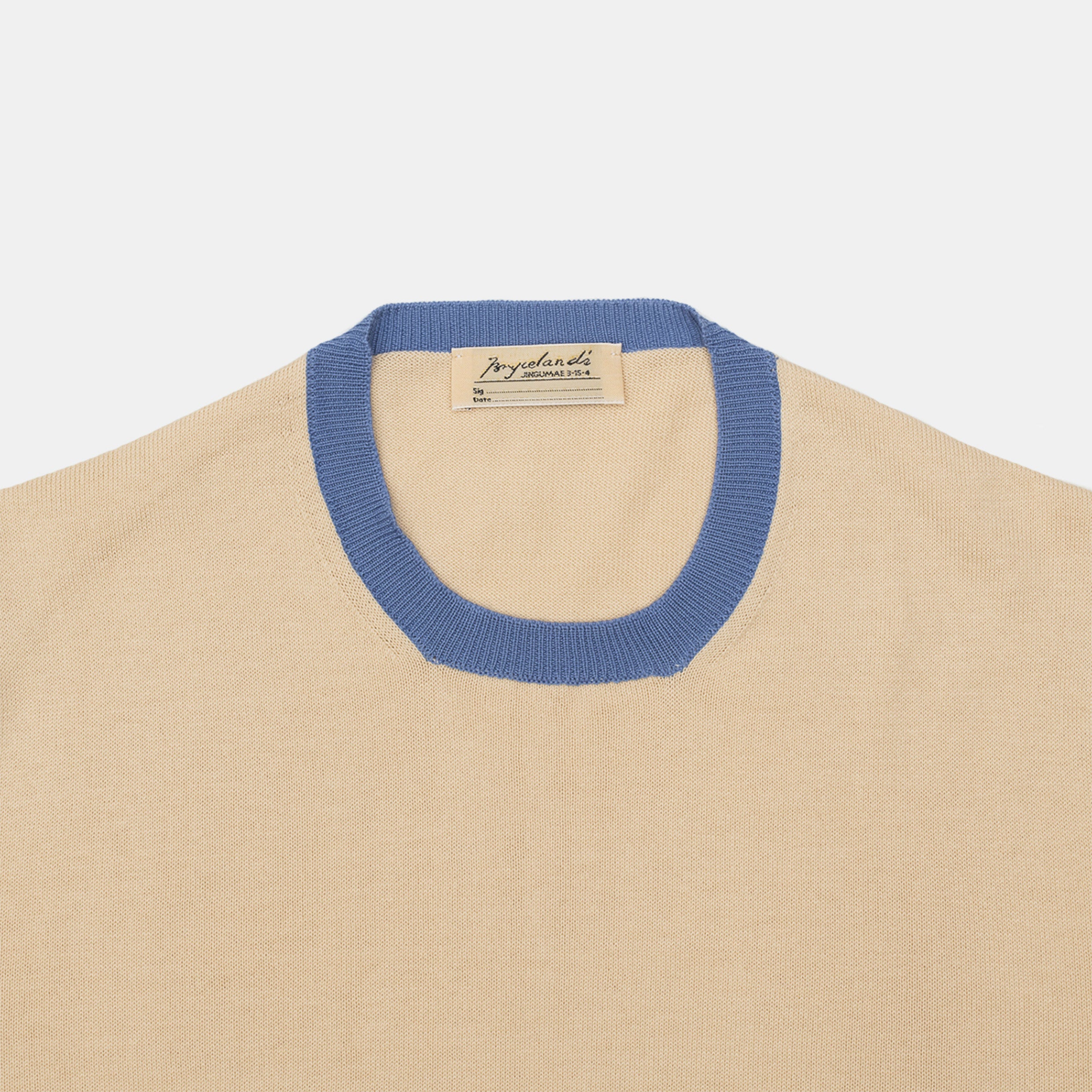 ‘Skipper’ Tee Cream/Blue