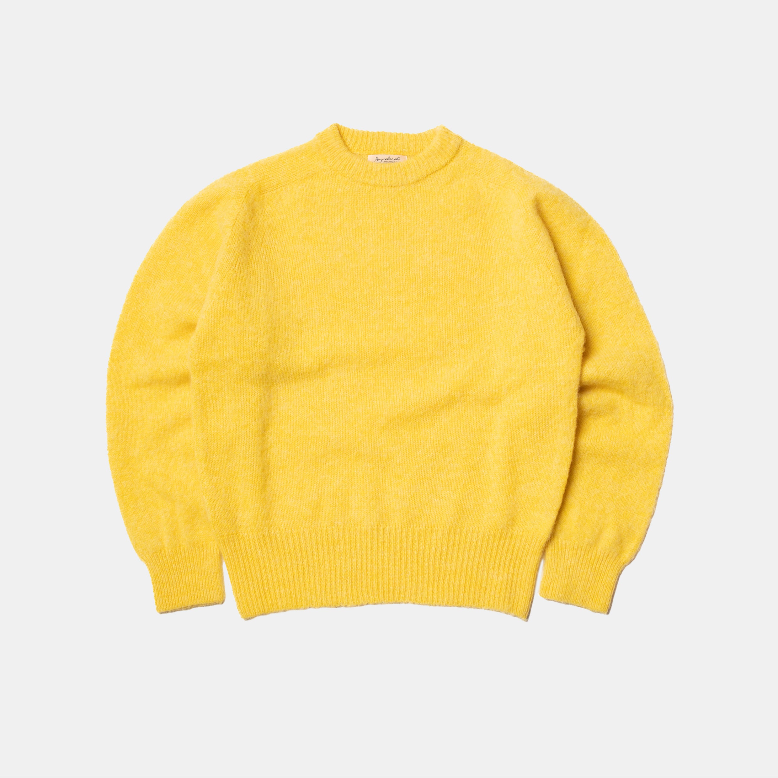 【イエロー（80）】Crewneck Light Sweater Hybrid Knit-Fleece Crew Neck Sweatshirt
