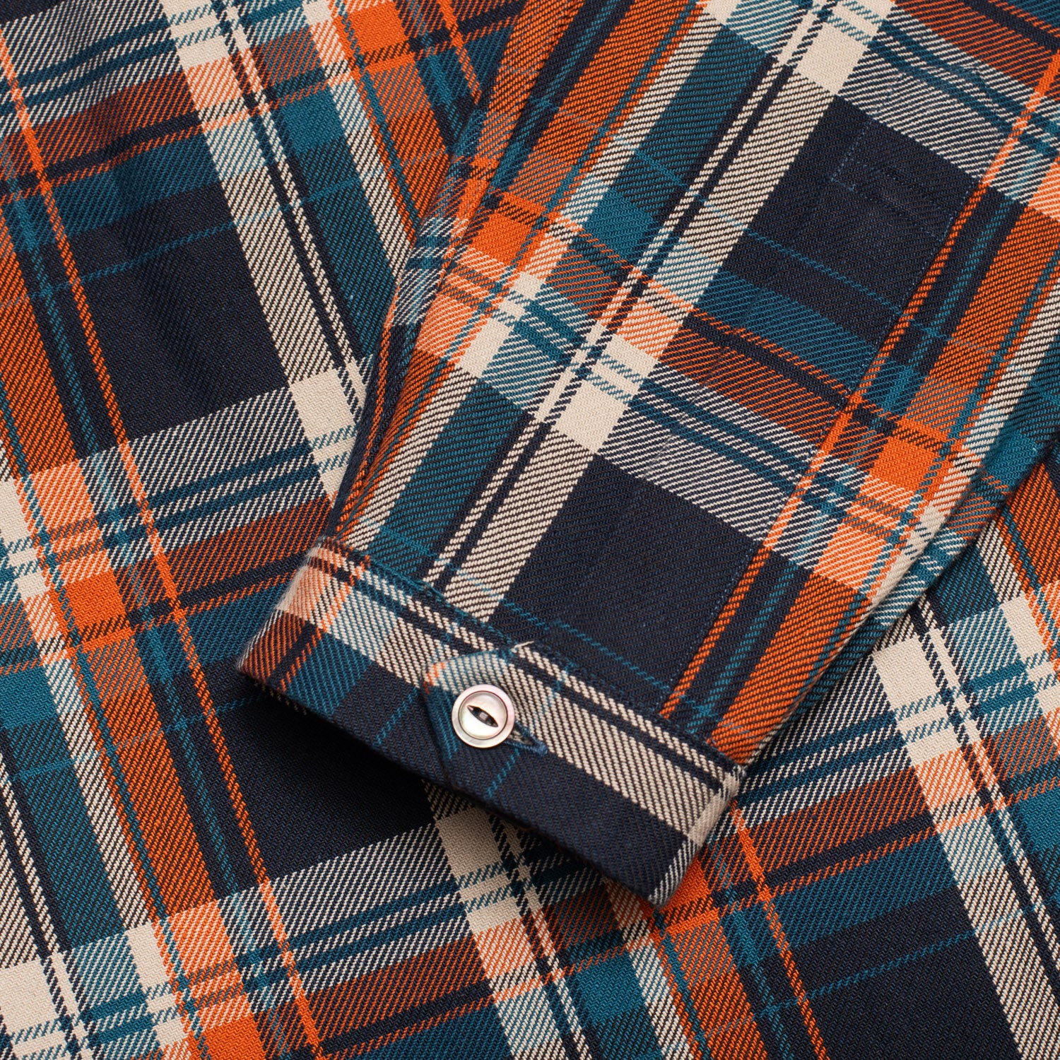 Cotton Sports Shirt Orange/Blue Check – Bryceland's