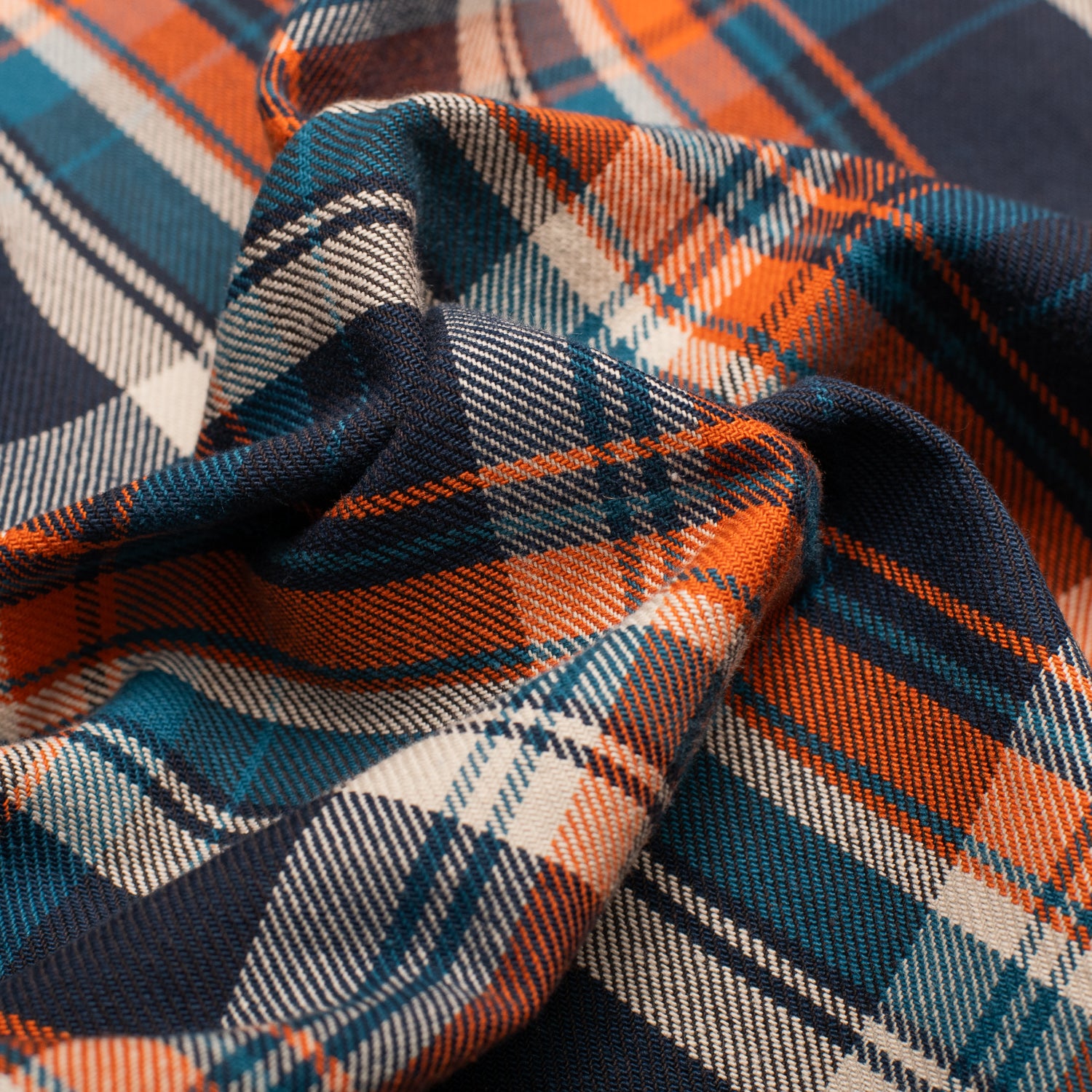 Cotton Sports Shirt Orange/Blue Check – Bryceland's