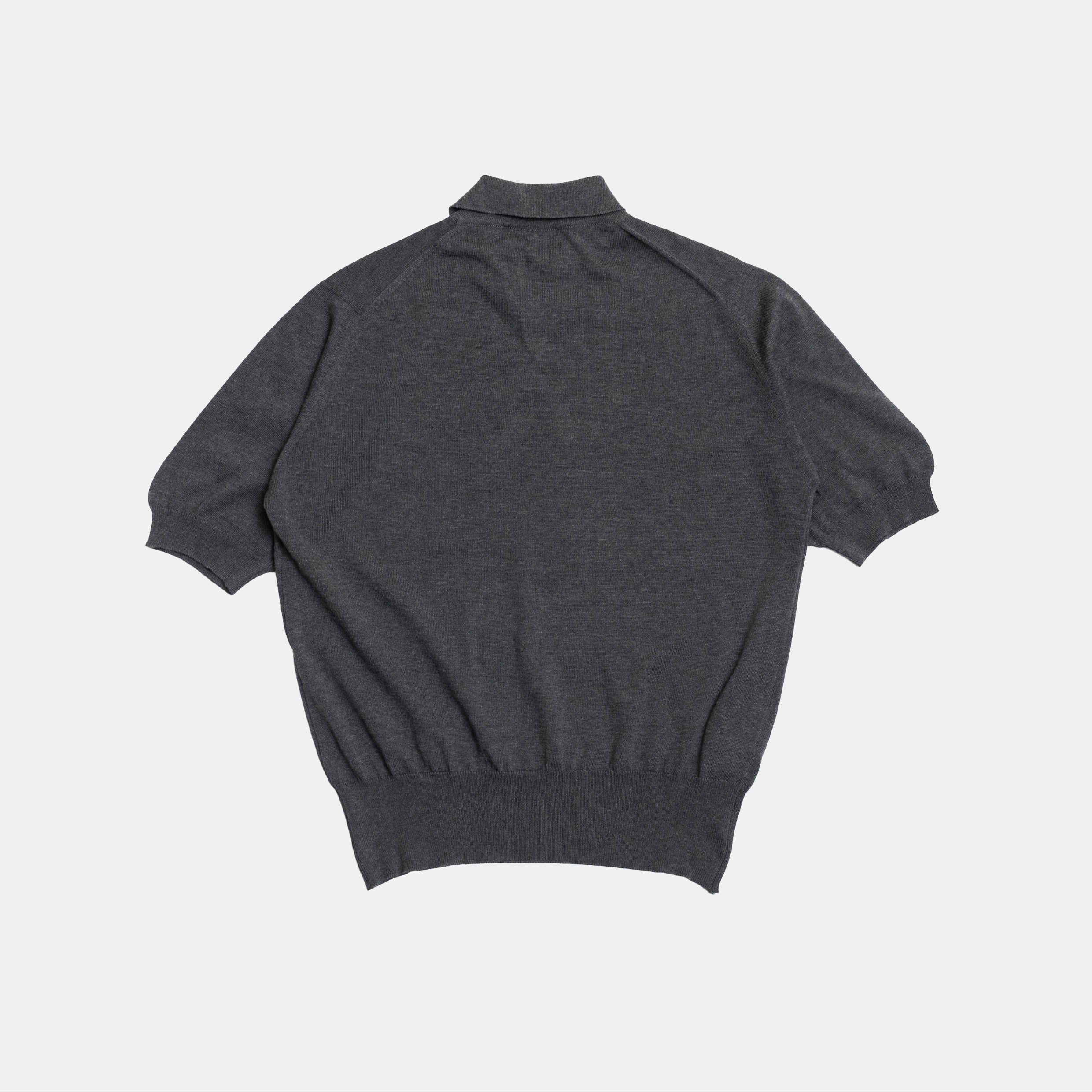 Cotton Short Sleeve 'Skipper' Polo Charcoal – Bryceland's