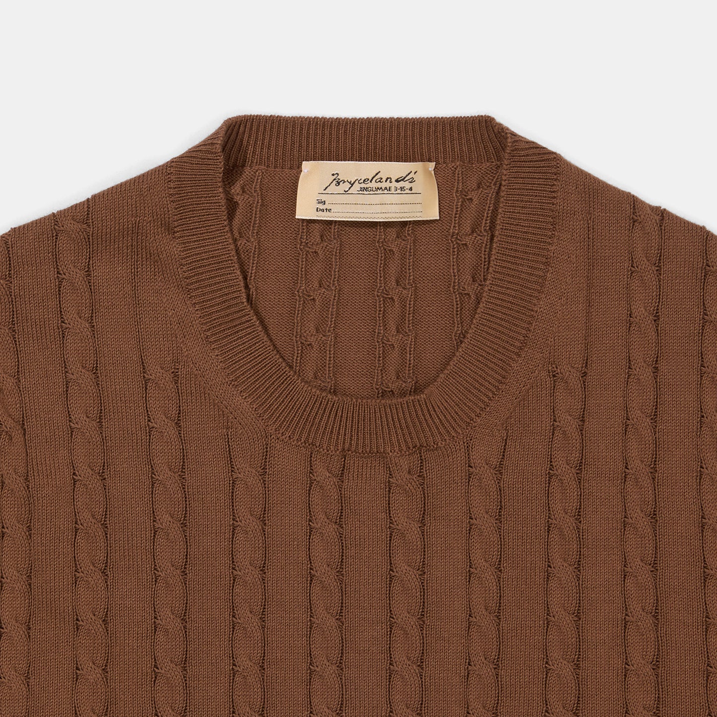 ‘Skipper’ Cable-Knit Tee Brown