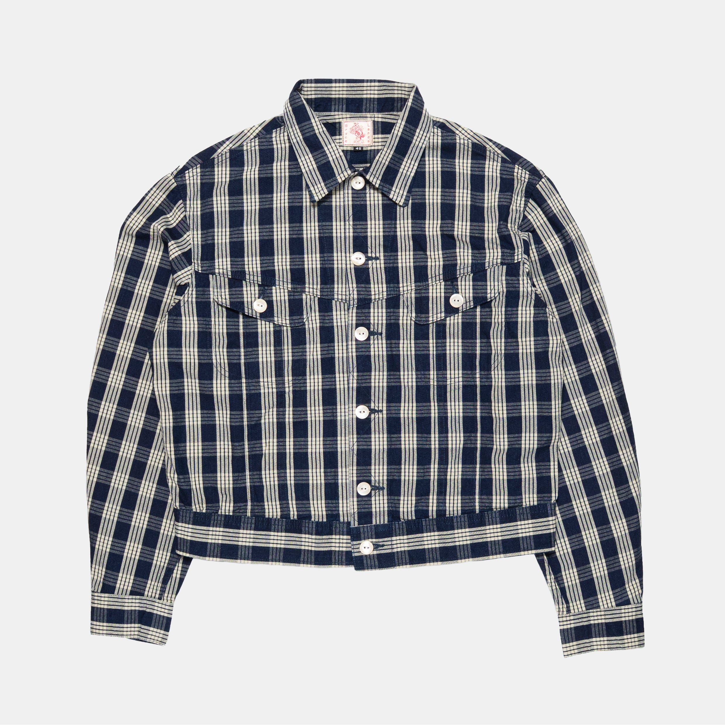 Cash Jacket Check Indigo – Bryceland's