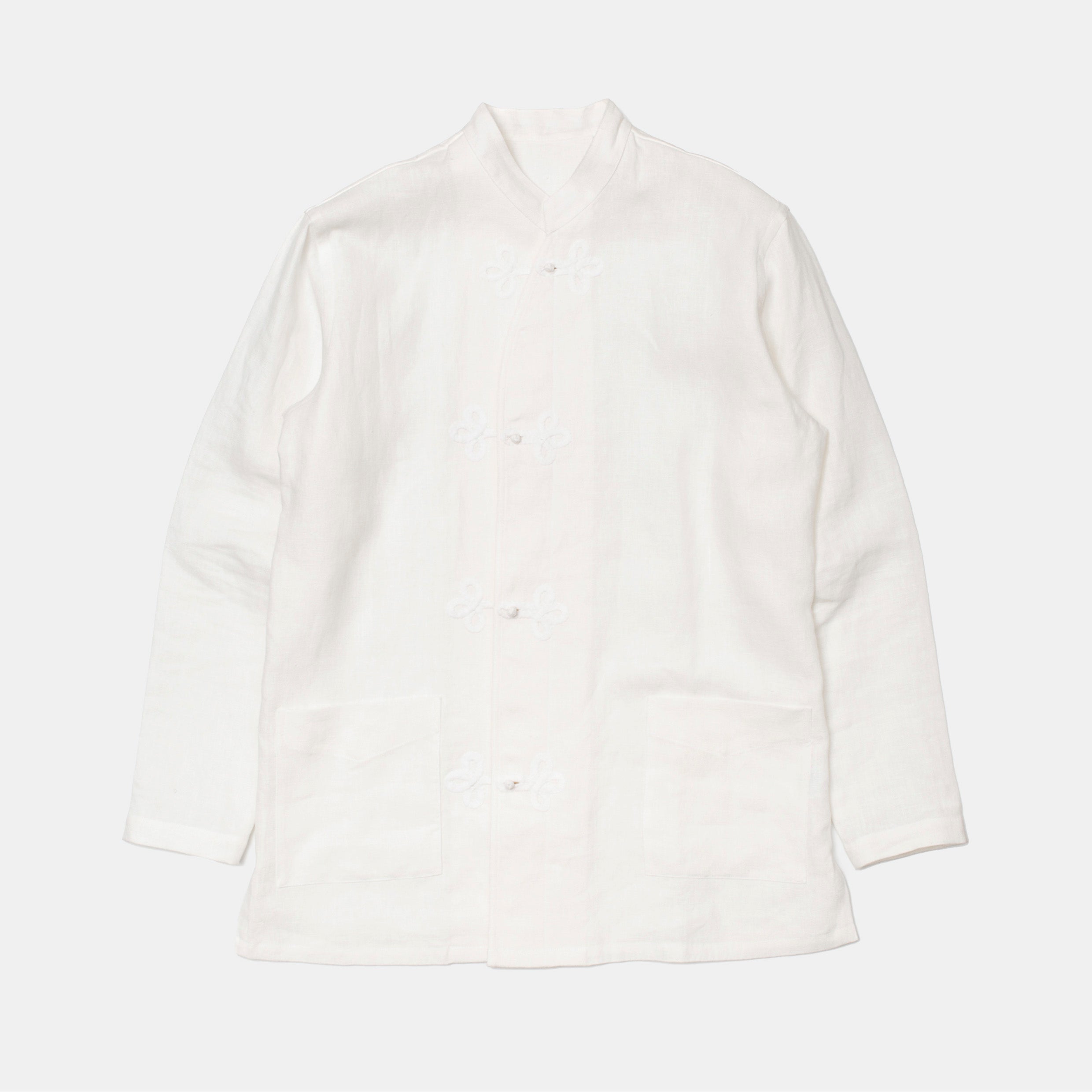 Frogged Button Shirt White – Bryceland's