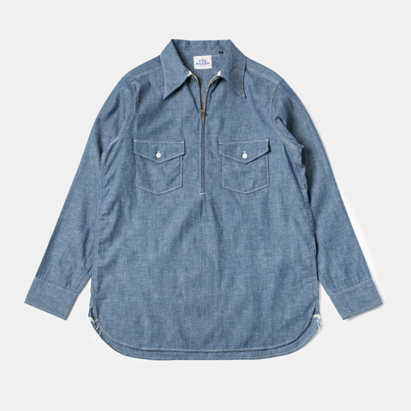 トップス sheer chambray half coat DSC4243_grande.jpg?v=1758549820