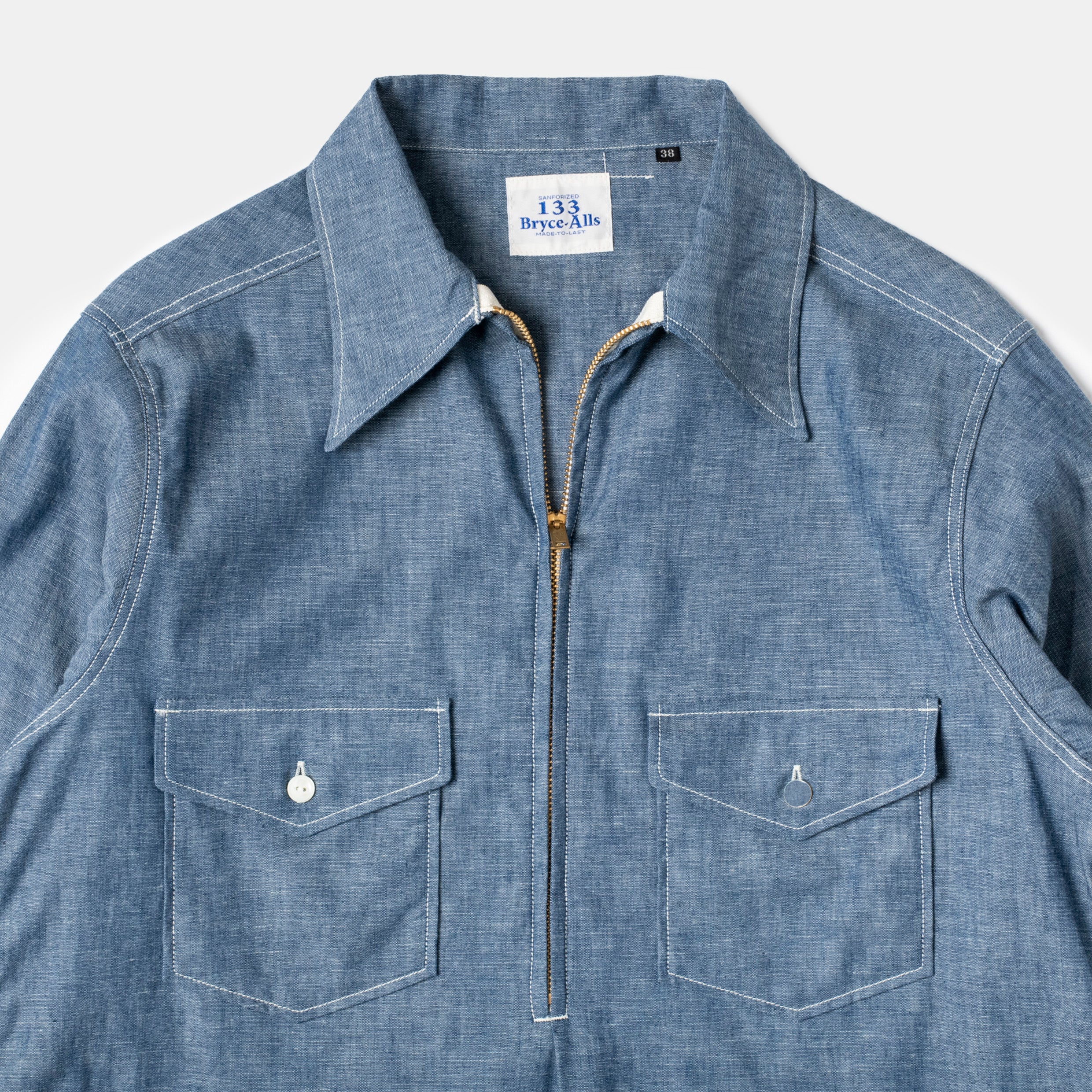 トップス 1950s black chambray half zip shirt 50s HERCULES HALF ZIP. BLACK CHAMBRAY SHIRT. | 古着屋【True