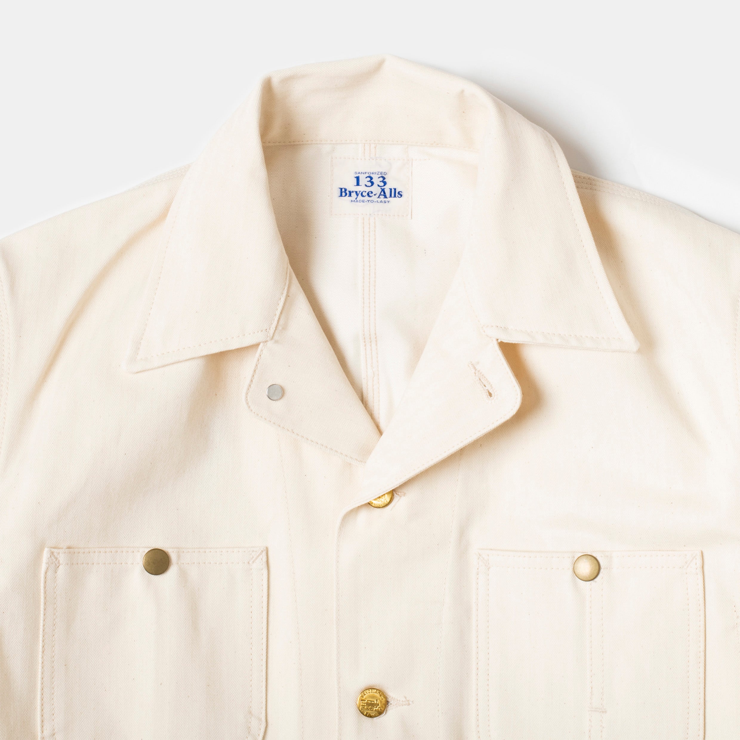 ジャケット・アウター BRYCELAND'S CHORE COAT HBT WHITE 40 Chore Coat HBT White | Bryceland's & Co.
