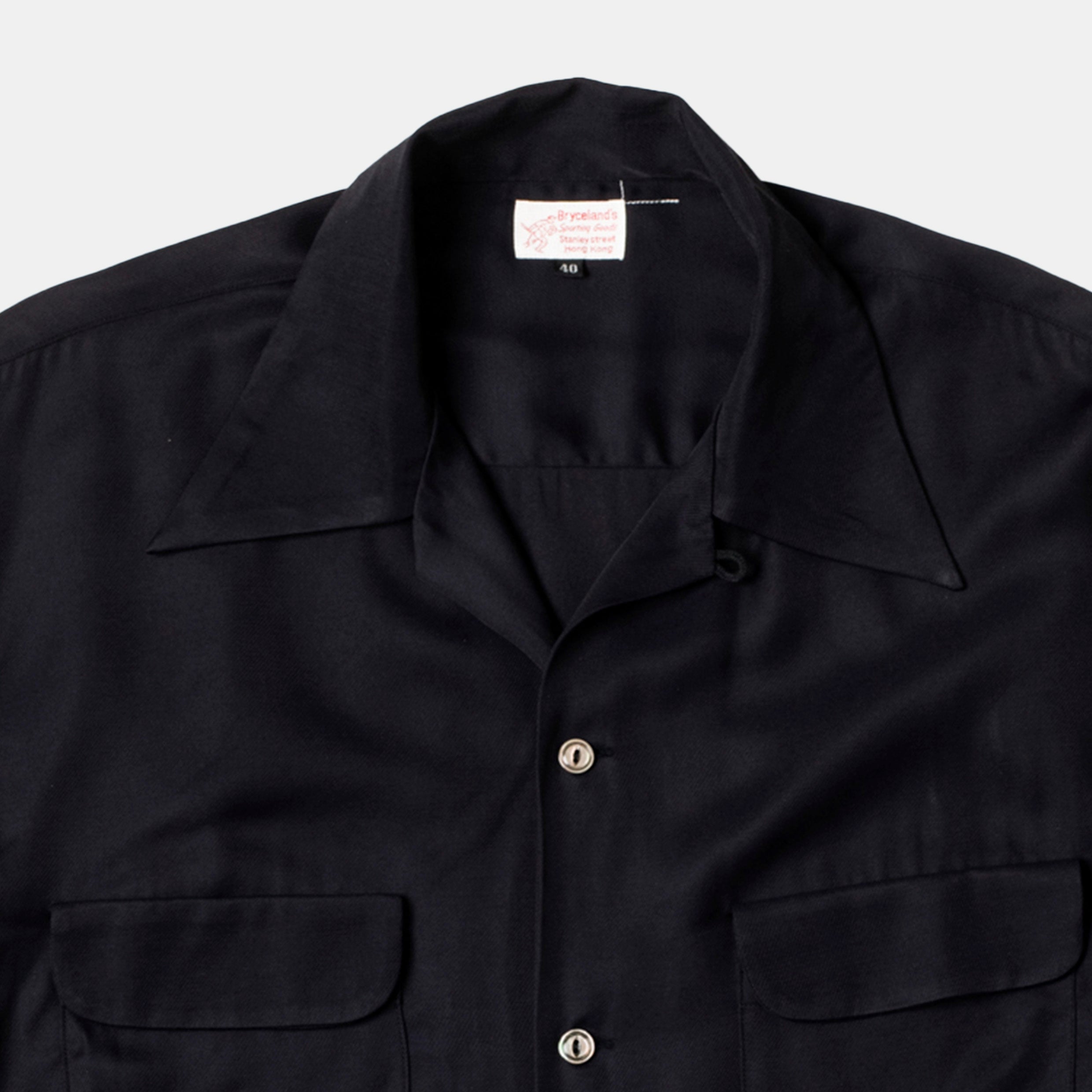 Bryceland's Officer Shirt Black サイズ15 fb-black-01.jpg?v=1742123729