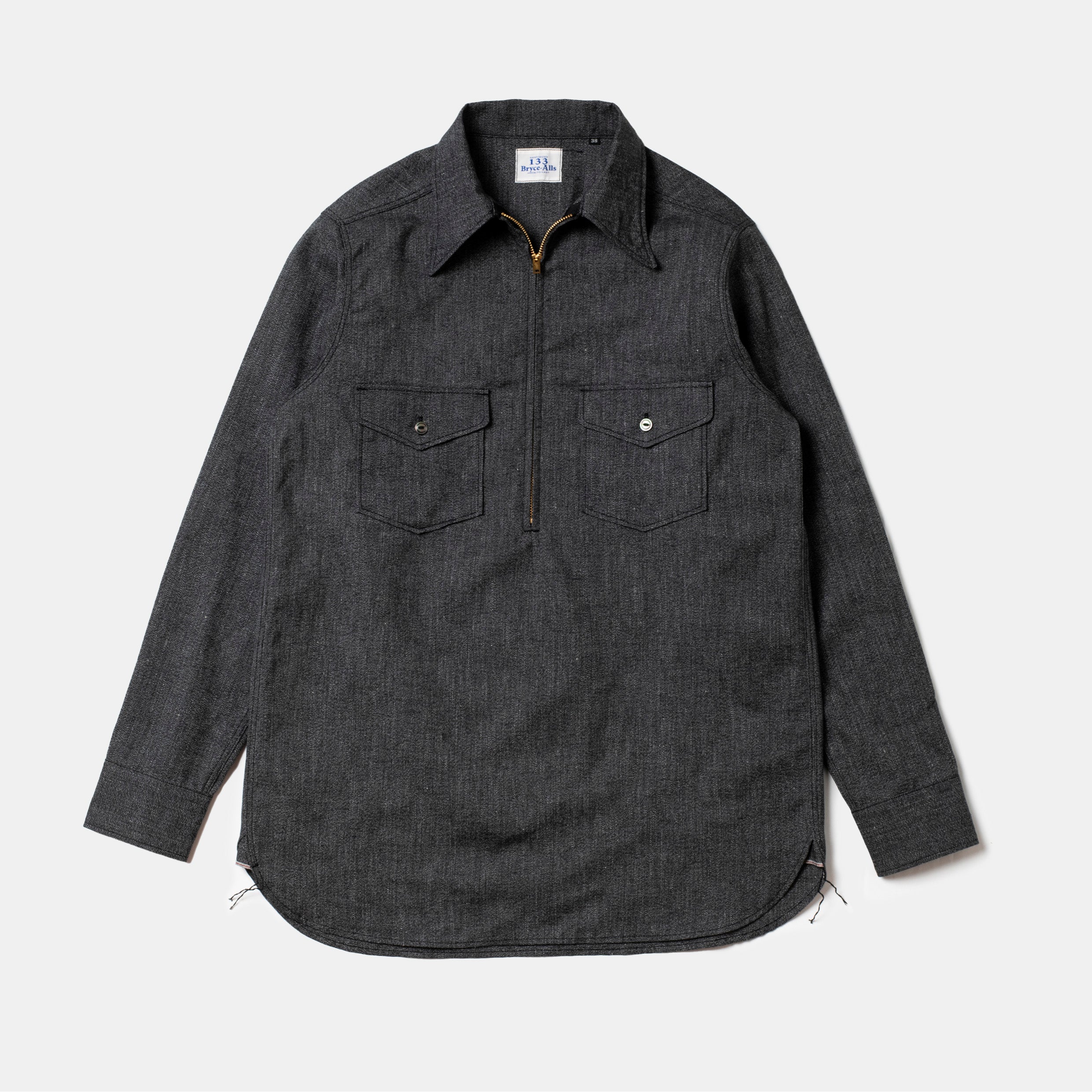 Half-zip Shirt Salt & Pepper – Bryceland's