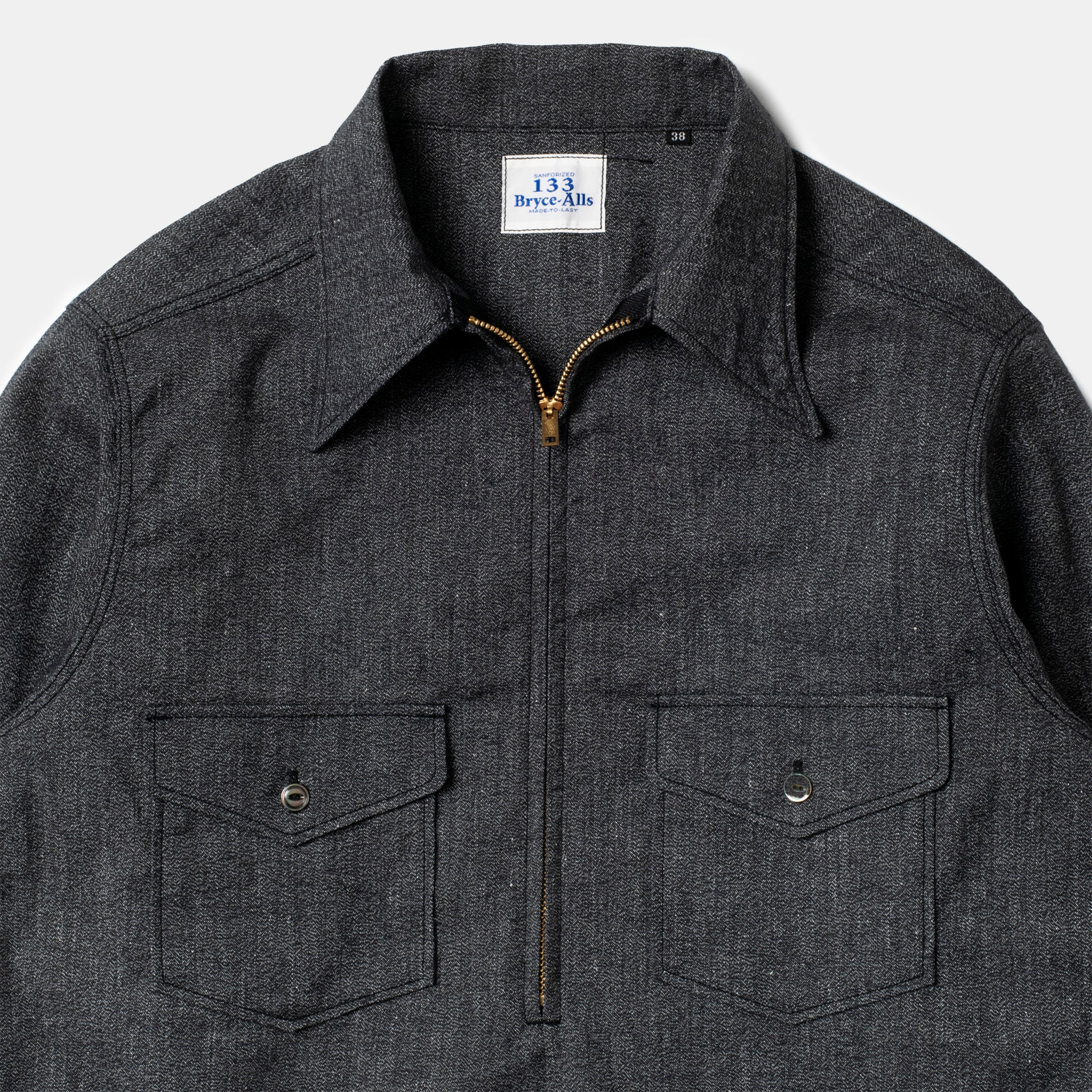 Half-zip Shirt Salt & Pepper – Bryceland's