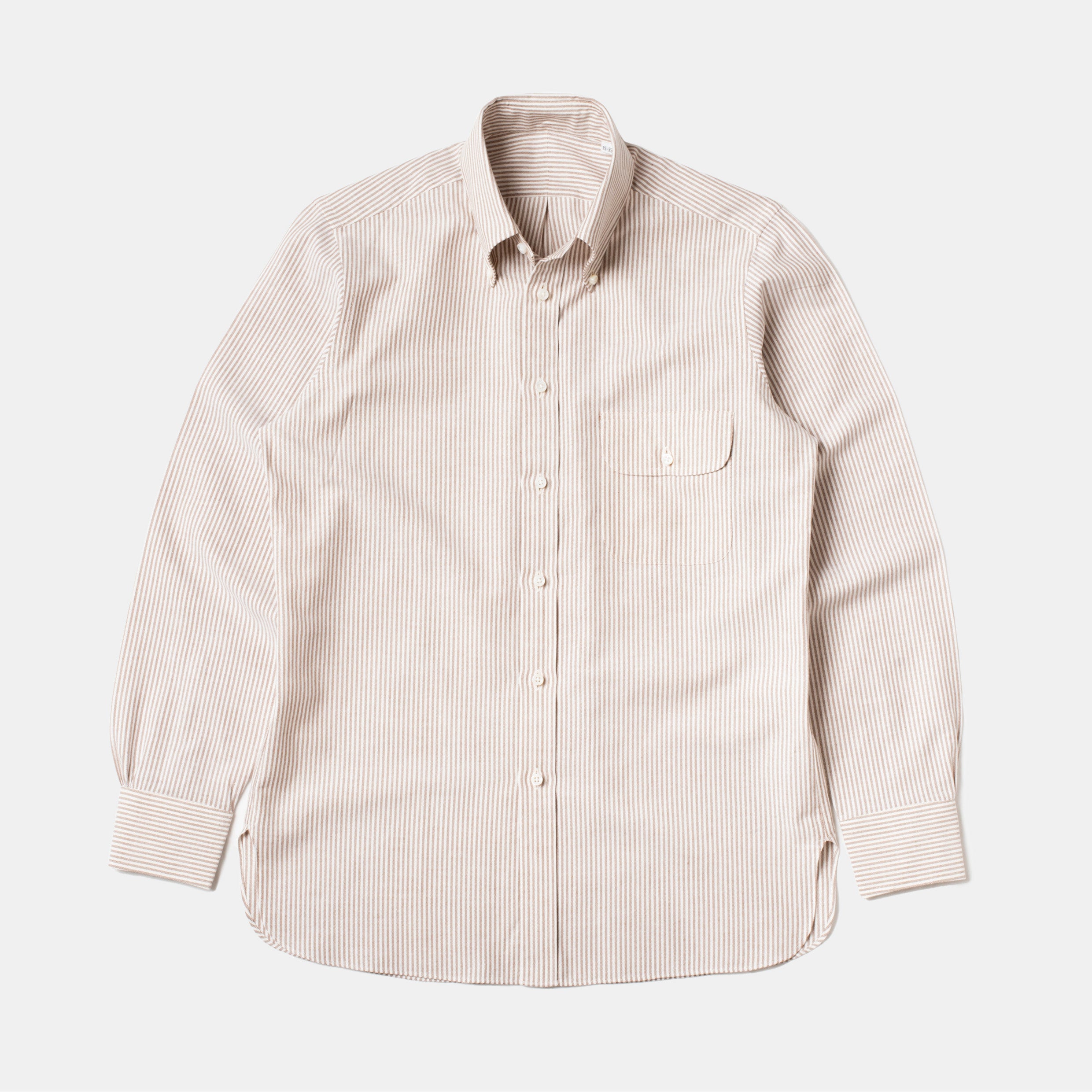 Perfect OCBD Striped Shirt Brown – Bryceland's