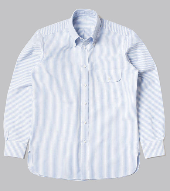 Bryceland's Perfect OCBD Striped Shirt Blue