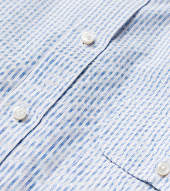 Bryceland's Perfect OCBD Striped Shirt Blue