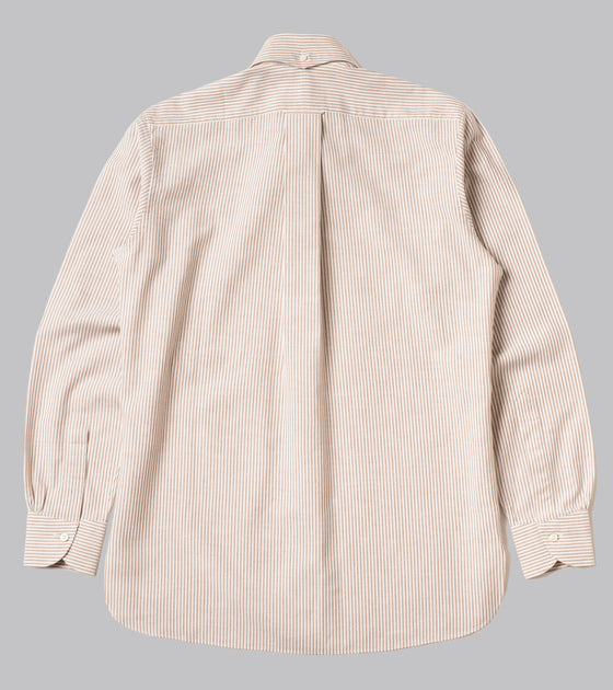 Bryceland's Perfect OCBD Striped Shirt Brown