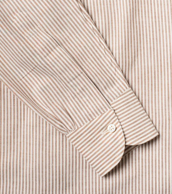 Bryceland's Perfect OCBD Striped Shirt Brown