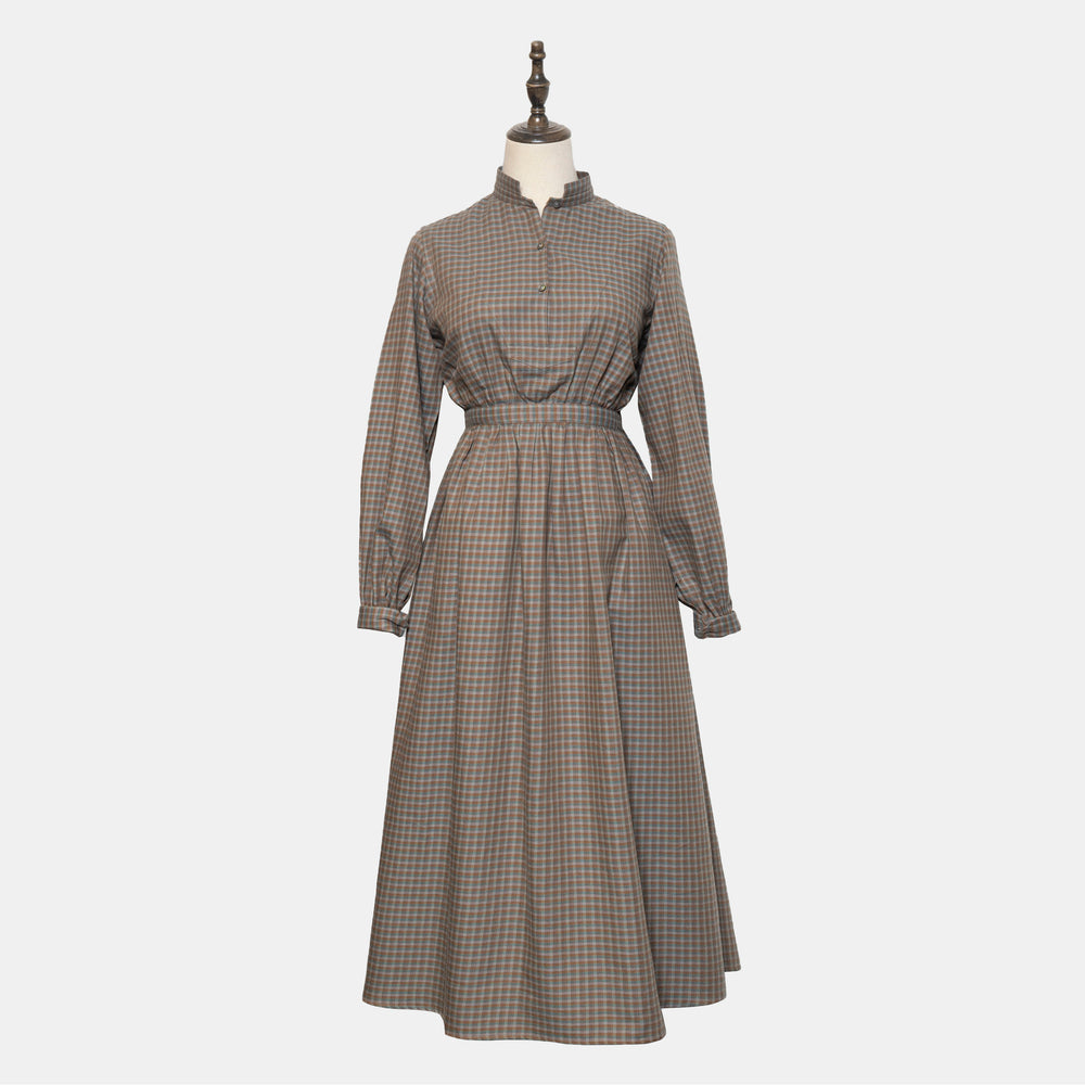 Prairie Dress Viyella Brown/Green Check – Bryceland's