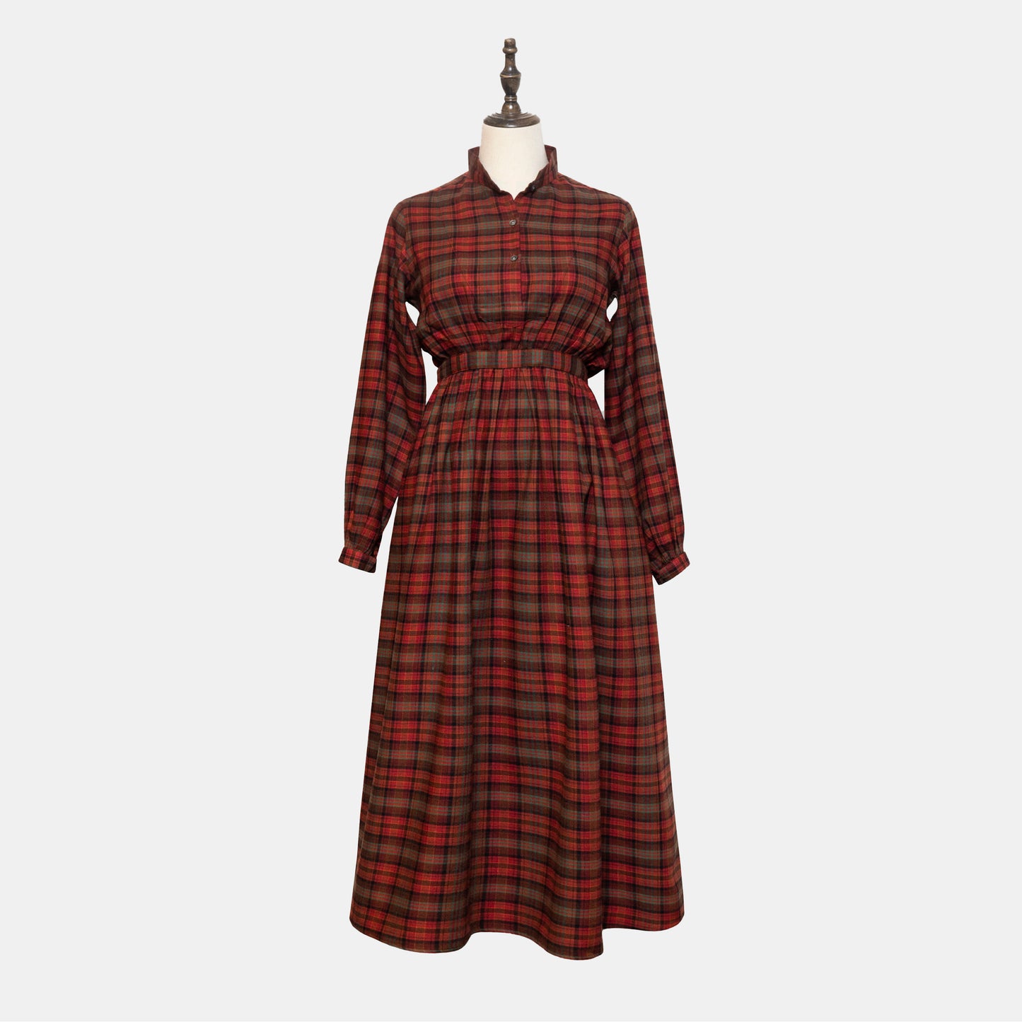 Emmeline Prairie Dress Rust/Green Plaid – Bryceland's