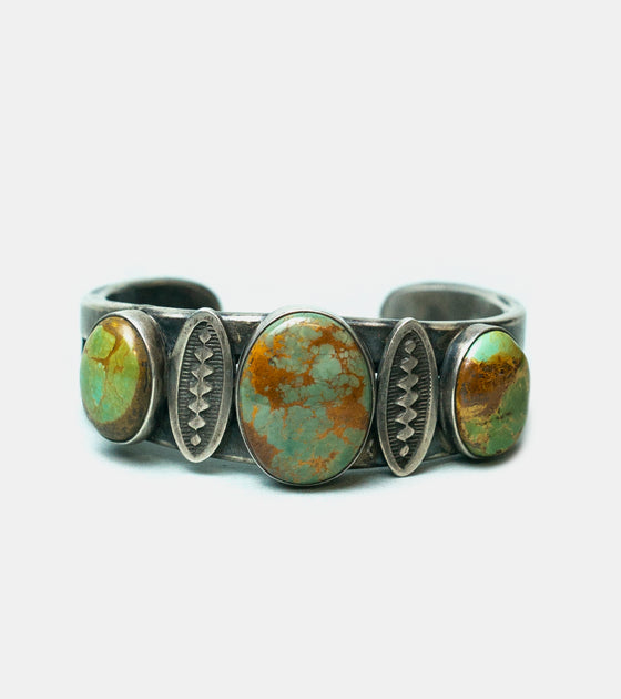 Red Rabbit Three-Stone Turquoise Cuff