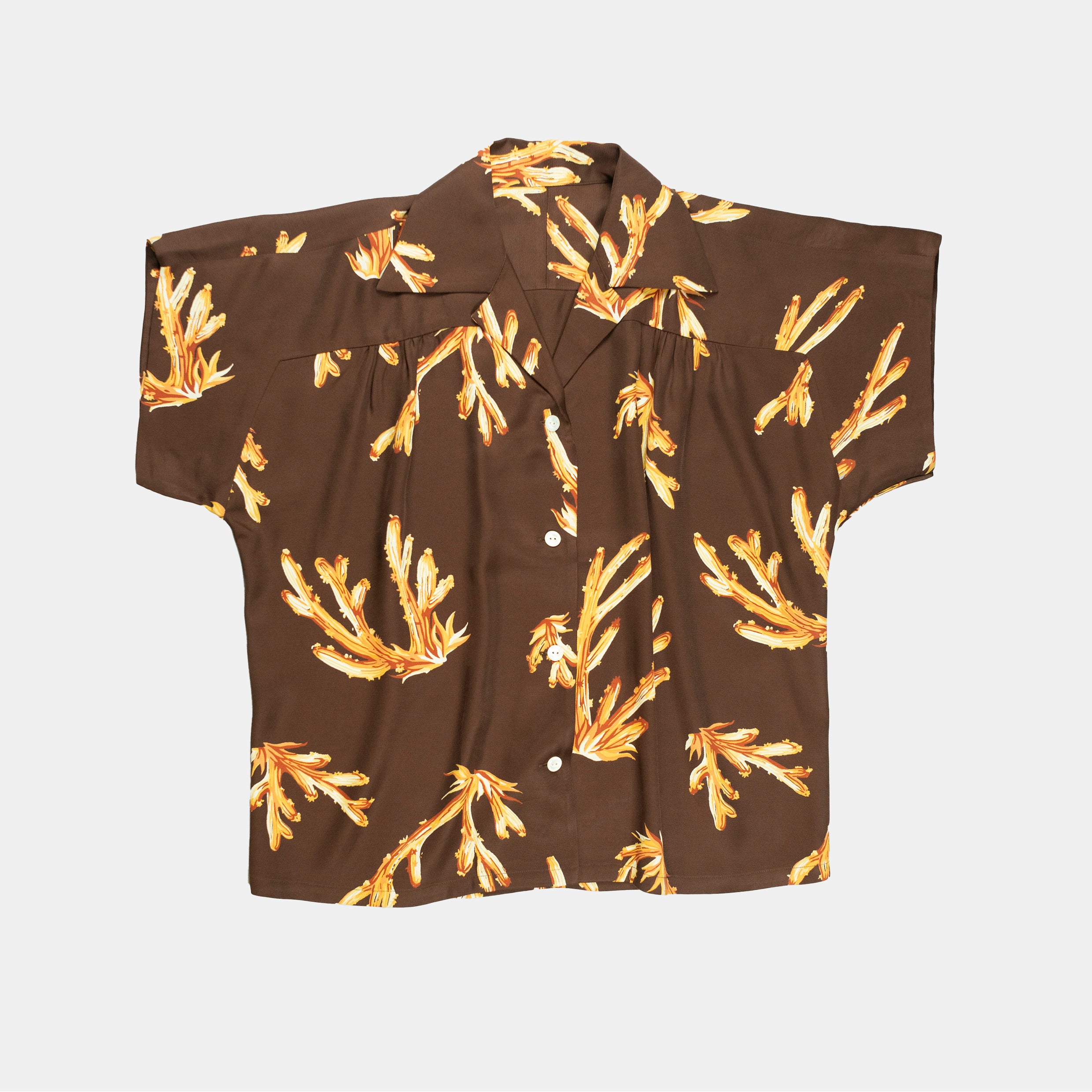 Rayon Shirt Coral Brown – Bryceland's