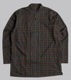 Bryceland's Frogged Button Shirt Plaid Brown/Grey