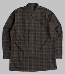  Bryceland's Frogged Button Shirt Plaid Brown/Grey