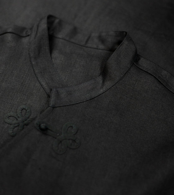 Bryceland's Frogged Button Shirt Black