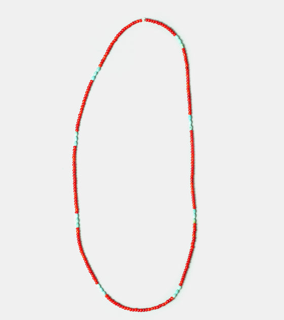 Red Rabbit Red & Turquoise Bead Necklace