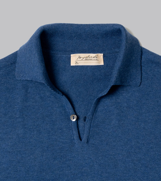 Bryceland's Cotton Short Sleeve ‘Skipper’ Polo Blue