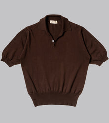  Bryceland's Cotton Short Sleeve ‘Skipper’ Polo Brown