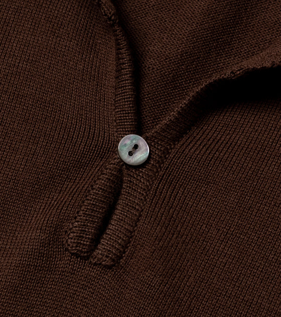 Bryceland's Cotton Short Sleeve ‘Skipper’ Polo Brown