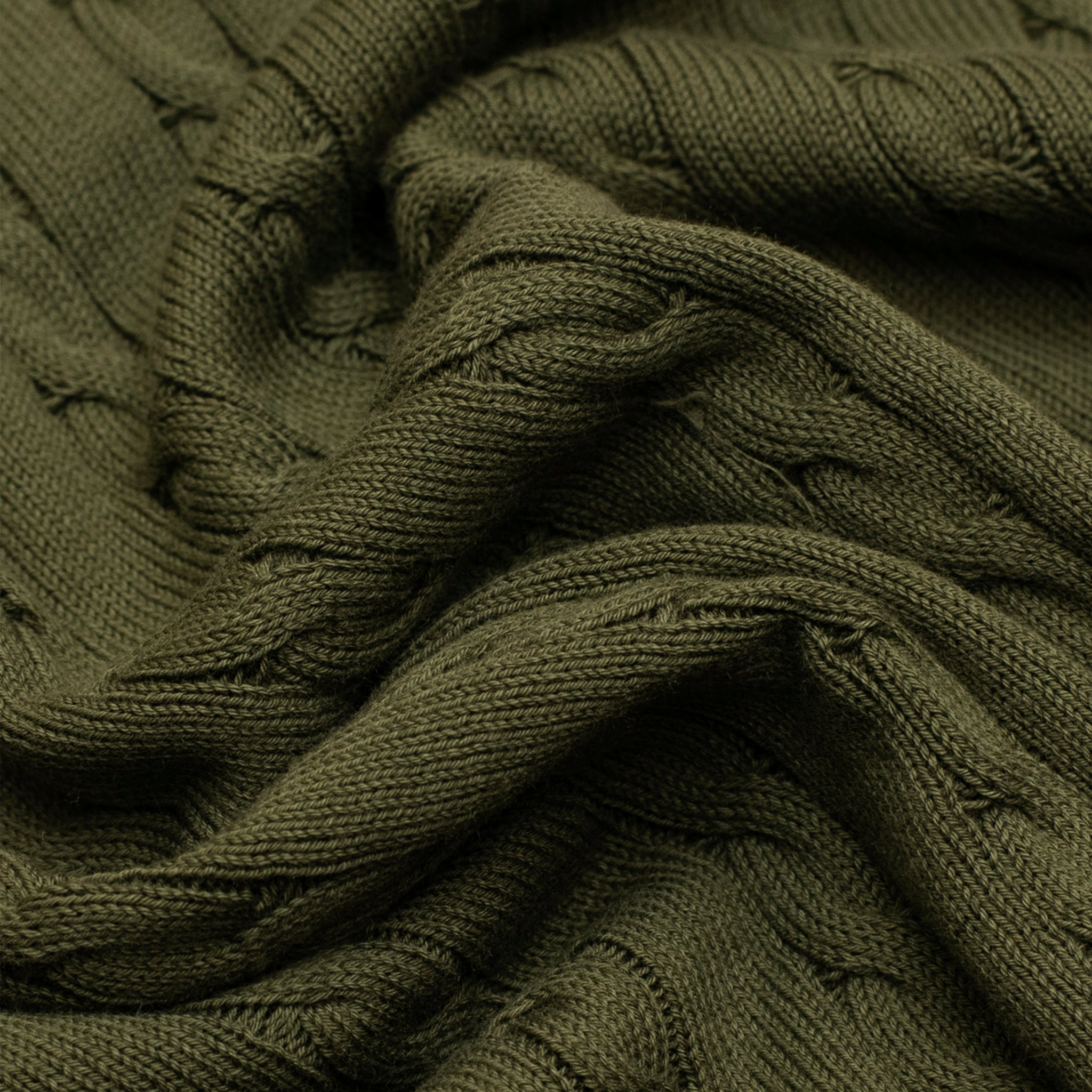 ‘Skipper’ Cable-Knit Tee Olive