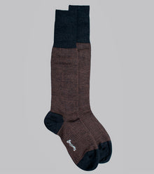  Bryceland's Houndstooth Wool Socks Brown
