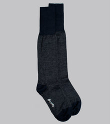  Bryceland's Houndstooth Wool Socks Navy