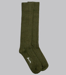  Bryceland's Wide-Rib Cashmere-blend Socks Military