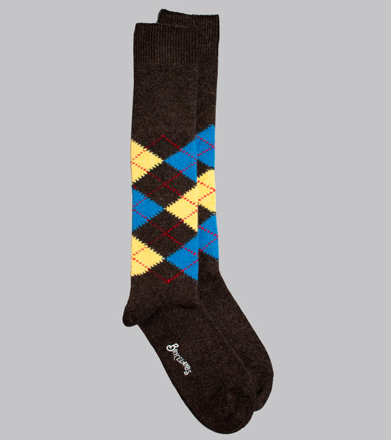 Bryceland's Argyle Cashmere-blend Socks Brown