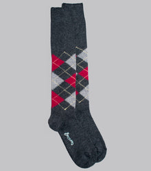  Bryceland's Argyle Cashmere-blend Socks Charcoal