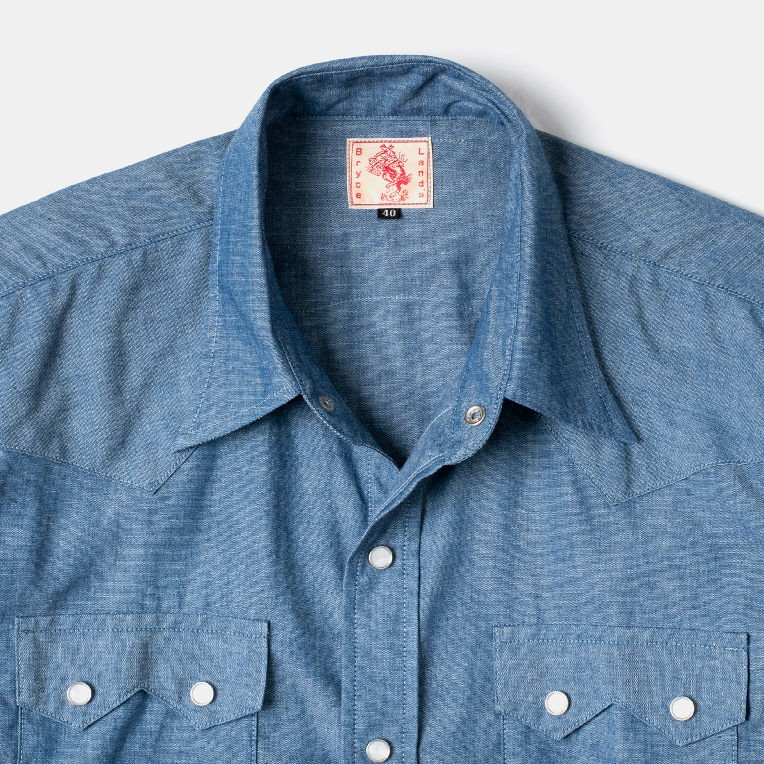 ブライスランズ　Brycelands Sawtooth Westerner Sawtooth Westerner Shirt Chambray | Bryceland's & Co.