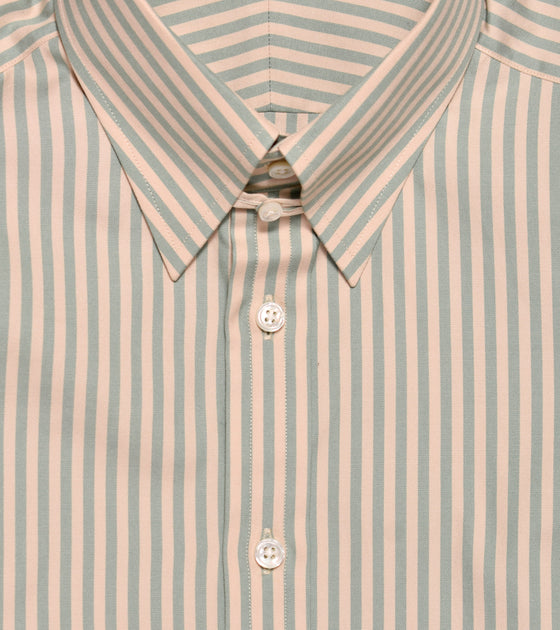 Bryceland's Tab Collar Striped Shirt Mint/Beige