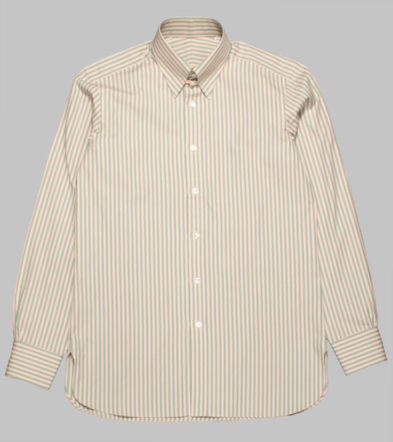 Bryceland's Tab Collar Striped Shirt Mint/Beige