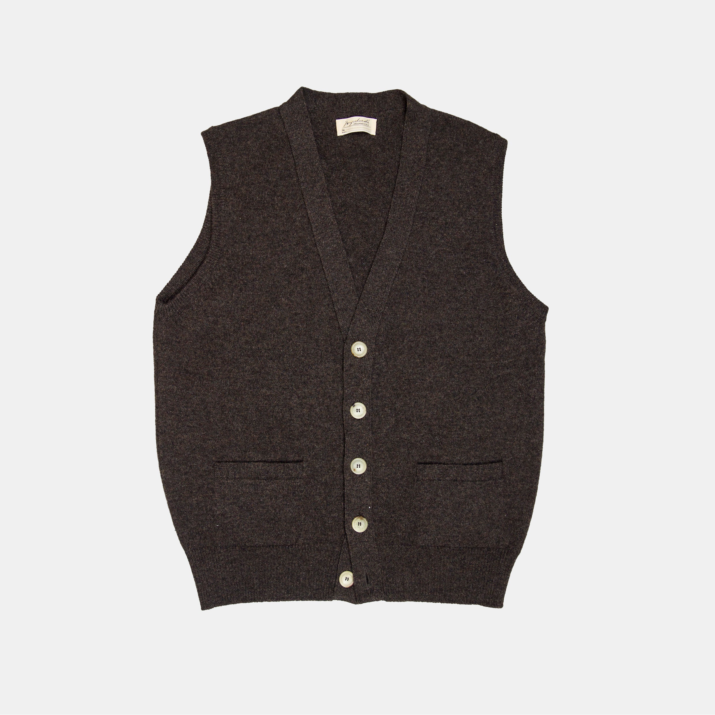 Lambswool Sleeveless Cardigan Cocoa – Bryceland's
