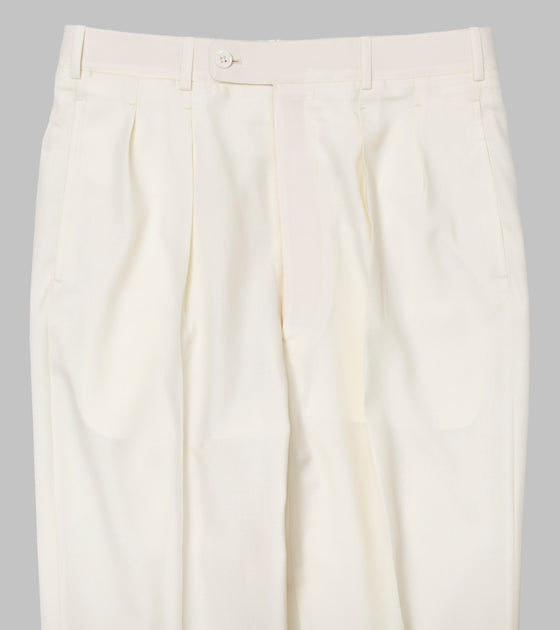 Bryceland's Wool Gabardine Winston Trousers Cream